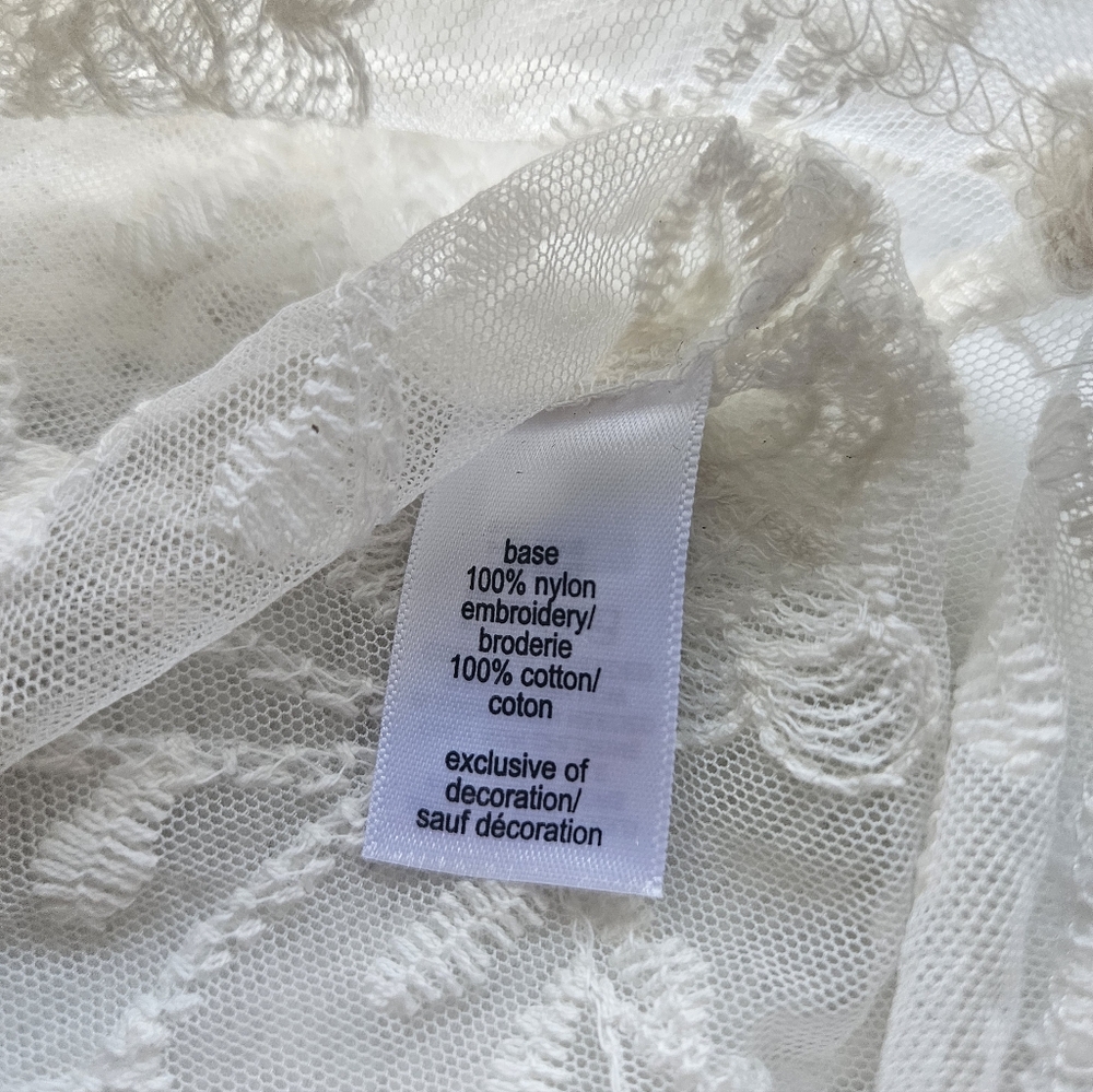 Maurices Cream Floral Embroidered Lace Short Sleeve Top - Picture 4 of 5